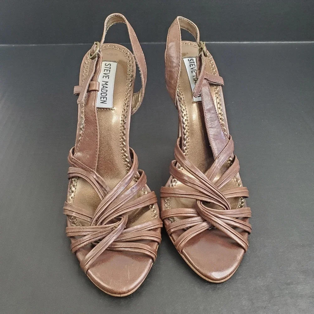Steve Madden Women's 7.5 M Brown‎ Strappy 4
